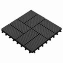 VidaXL Płytka Tarasowa 11 pcs Czarny 30 x 30 cm