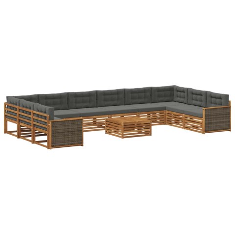VidaXL Zestawy sof z poduszką 11 pcs Lite Drewno Akacji