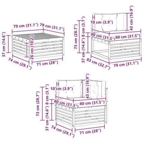 VidaXL Zestawy sof z poduszką 11 pcs Lite Drewno Akacji