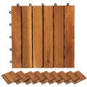VidaXL Płytka Tarasowa 20 pcs brązowy 30 x 30 cm Drewno Akacjowe