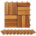 VidaXL Płytka Tarasowa 20 pcs brązowy 30 x 30 cm Drewno Akacjowe
