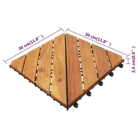 VidaXL Płytka Tarasowa 20 pcs brązowy 30 x 30 cm Drewno Akacjowe
