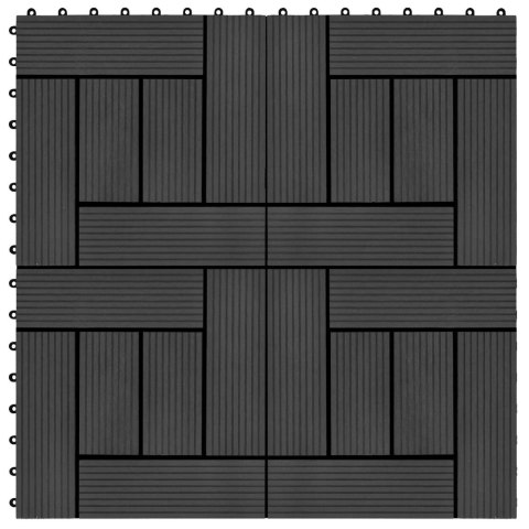 VidaXL Płytka Tarasowa 22 pcs Czarny 30 x 30 cm