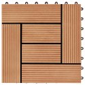 VidaXL Płytka Tarasowa 22 pcs Drewno tekowe 30 x 30 cm