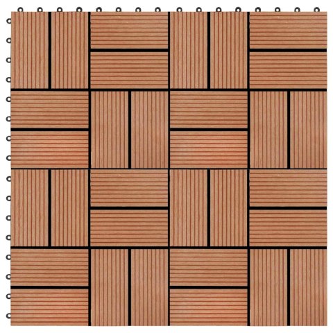 VidaXL Płytka Tarasowa 22 pcs Drewno tekowe 30 x 30 cm