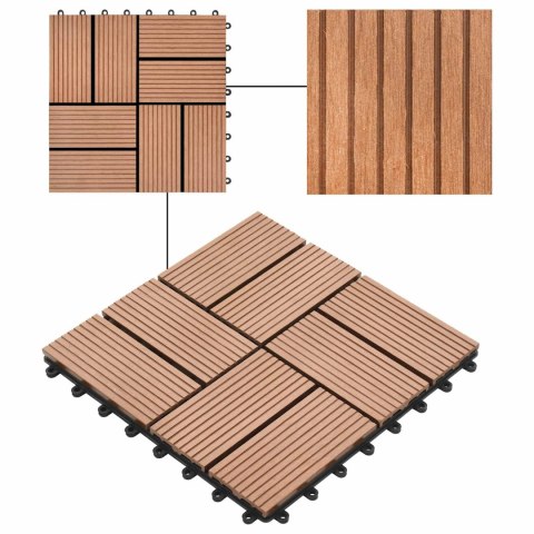 VidaXL Płytka Tarasowa 22 pcs brązowy 30 x 30 cm