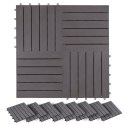 VidaXL Płytka Tarasowa 30 pcs Szary 30 x 30 cm Drewno Akacjowe