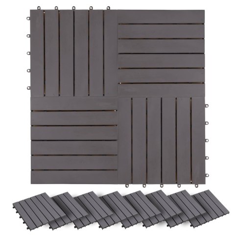 VidaXL Płytka Tarasowa 30 pcs Szary 30 x 30 cm Drewno Akacjowe