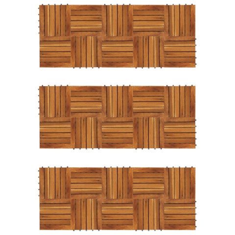 VidaXL Płytka Tarasowa 30 pcs brązowy 30 x 30 cm Drewno Akacjowe