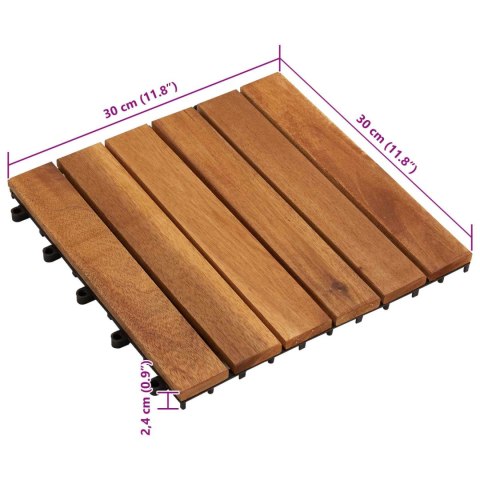 VidaXL Płytka Tarasowa 30 pcs brązowy 30 x 30 cm Drewno Akacjowe