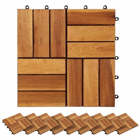 VidaXL Płytka Tarasowa 30 pcs brązowy 30 x 30 cm Drewno Akacjowe