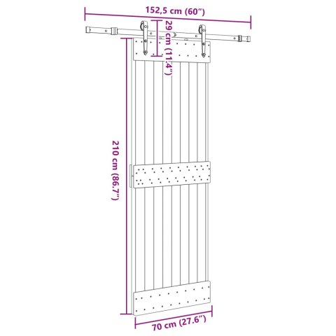 DRZWI PRZESUWNE NARVIK 70X210CM (152,5CM)