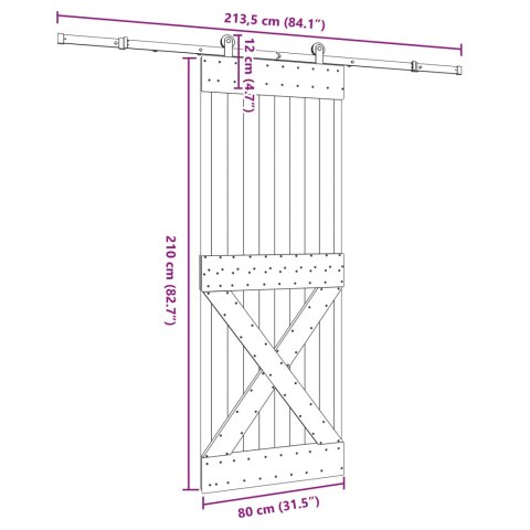 DRZWI PRZESUWNE NARVIK 80X210CM (213,5CM)