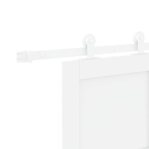 VidaXL Drzwi przesuwne Biały 83 x 202 cm Lite drewno sosnowe
