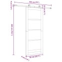 VidaXL Drzwi przesuwne Biały 83 x 202 cm Lite drewno sosnowe
