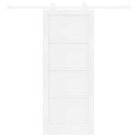 VidaXL Drzwi przesuwne Biały 83 x 202 cm Lite drewno sosnowe