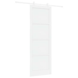 VidaXL Drzwi przesuwne Biały 83 x 232 cm Lite drewno sosnowe