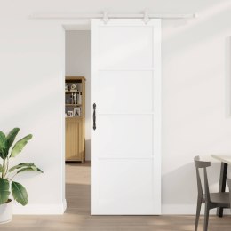 VidaXL Drzwi przesuwne Biały 83 x 232 cm Lite drewno sosnowe