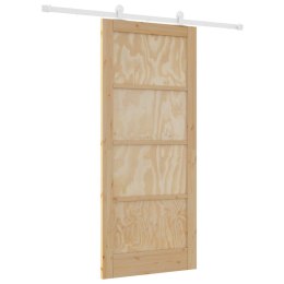 VidaXL Drzwi przesuwne Naturalne i białe 86 x 198,5 cm