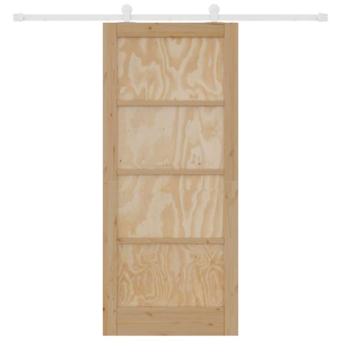 VidaXL Drzwi przesuwne Naturalne i białe 86 x 198,5 cm