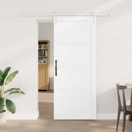 VidaXL Drzwi przesuwne ORKDAL Biały 83 x 202 cm Lite drewno sosnowe