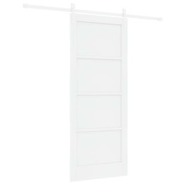 VidaXL Drzwi przesuwne ORKDAL Biały 83 x 202 cm Lite drewno sosnowe