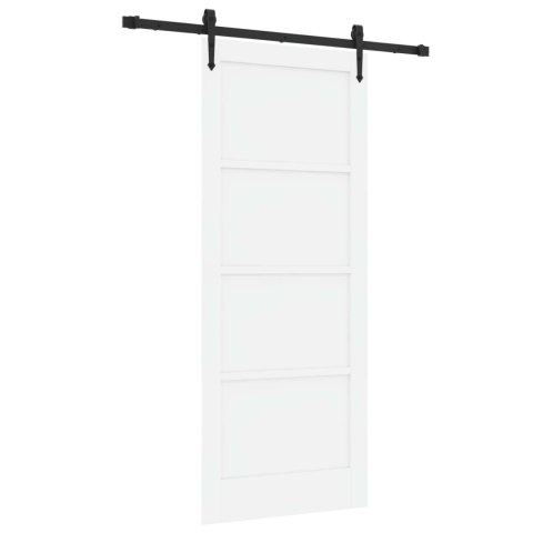 VidaXL Drzwi przesuwne ORKDAL Biały 83 x 202 cm Lite drewno sosnowe