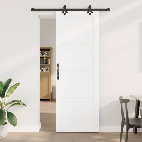 VidaXL Drzwi przesuwne ORKDAL Biały 83 x 232 cm Lite drewno sosnowe