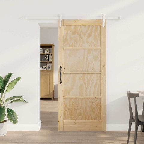 VidaXL Drzwi przesuwne ORKDAL Naturalne i białe 86 x 198,5 cm