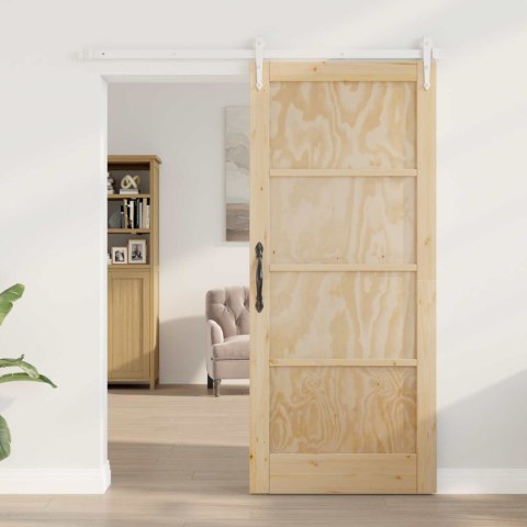 VidaXL Drzwi przesuwne ORKDAL Naturalne i białe 86 x 198,5 cm