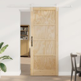 VidaXL Drzwi przesuwne ORKDAL Naturalne i białe 86 x 211 cm