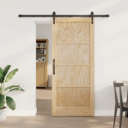 VidaXL Drzwi przesuwne ORKDAL Naturalny i czarny 86 x 198,5 cm