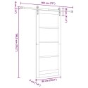 VidaXL Drzwi przesuwne ORKDAL Naturalny i czarny 86 x 198,5 cm