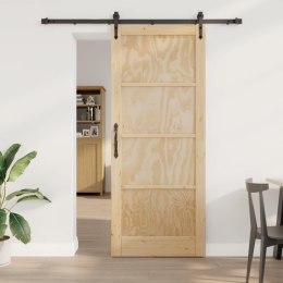 VidaXL Drzwi przesuwne ORKDAL Naturalny i czarny 86 x 211 cm