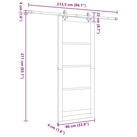 VidaXL Drzwi przesuwne ORKDAL naturalny 86 x 211 cm
