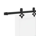 VidaXL Drzwi przesuwne biały i czarny 83 x 202 cm Lite drewno sosnowe