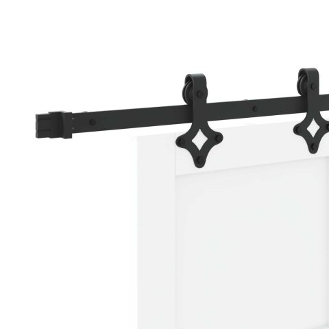 VidaXL Drzwi przesuwne biały i czarny 83 x 202 cm Lite drewno sosnowe