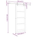 VidaXL Drzwi przesuwne biały i czarny 83 x 202 cm Lite drewno sosnowe