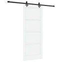 VidaXL Drzwi przesuwne biały i czarny 83 x 202 cm Lite drewno sosnowe
