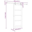 VidaXL Drzwi przesuwne biały i czarny 83 x 202 cm Lite drewno sosnowe