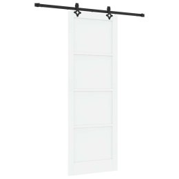 VidaXL Drzwi przesuwne biały i czarny 83 x 232 cm Lite drewno sosnowe