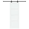 VidaXL Drzwi przesuwne biały i czarny 83 x 232 cm Lite drewno sosnowe
