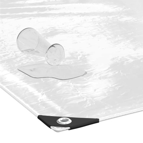 VidaXL Przezroczysta plandeka z oczkami 4x10 m PVC