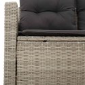 VidaXL Sofa ogrodowa z poduszkami, 2-osobowa, jasnoszara, polirattan
