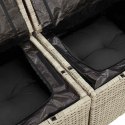 VidaXL Sofa ogrodowa z poduszkami, 2-osobowa, jasnoszara, polirattan