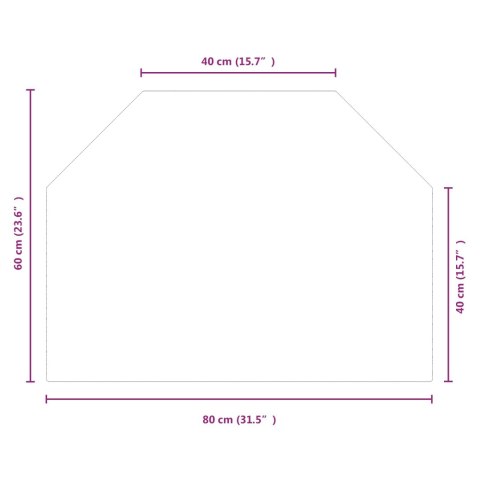 VidaXL Szklana płyta kominkowa przezroczysty 80 x 60 cm Szkło