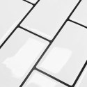 VidaXL Kafelka subway 10 pcs Biały czarny 30 x 30 cm Poliuretan i PET