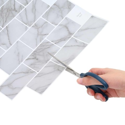 VidaXL Kafelka subway 10 pcs Biały marmur 30 x 30 cm Poliuretan i PET