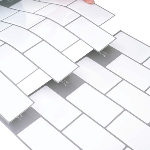 VidaXL Kafelka subway 10 pcs Biały szary 30 x 30 cm Poliuretan i PET