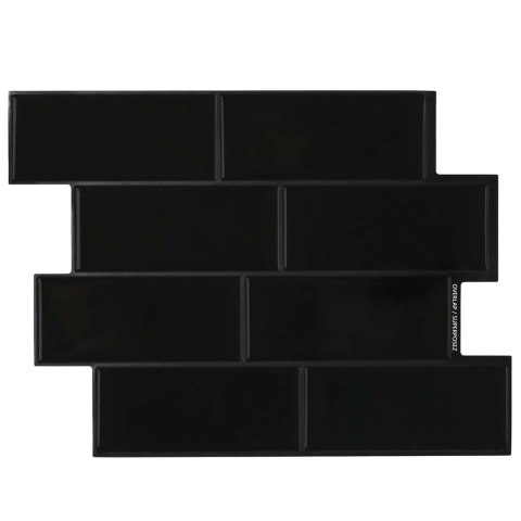 VidaXL Kafelka subway 10 pcs Czarny 29 x 21 cm Poliuretan i PET
